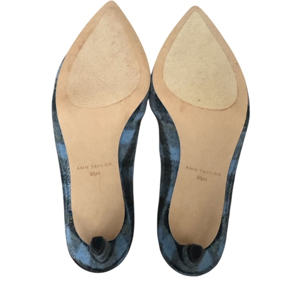 Ann Taylor Azra Blue Plaid Heels Size 9.5 - Picture 4 of 5